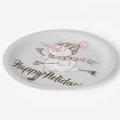 Whimsical Ice Skating Snowmen Papieren Bordje (Gekanteld)