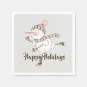 Whimsical Ice Skating Snowmen Servet (Voorkant)