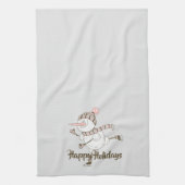 Whimsical Ice Skating Snowmen Theedoek (Verticaal)