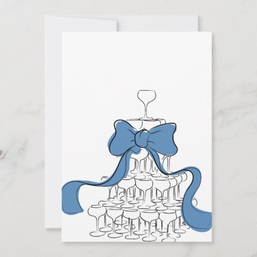 Whimsical Iets Blauw Bruids Douche Uitnodiging (Achterkant)