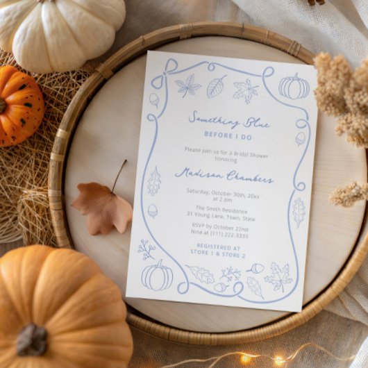 Whimsical Iets blauw voordat ik Vrijgezellenfeest  Kaart