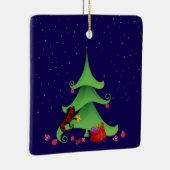*Whimsical Iguana Oh Kerstboom Keramisch Ornament (Rechts)