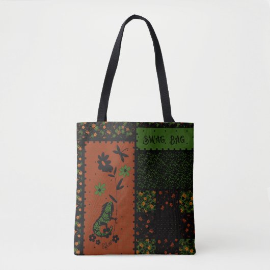 Whimsical Iguana Swag Bag Tas (Voorkant)