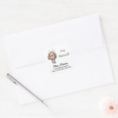 Whimsical Ik ben verhuisd, Roze 1.5-in adres Stick Vierkante Sticker (Envelop)