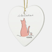 Whimsical Ik hou van katten Silhouet Aangepaste na Keramisch Ornament (Links)