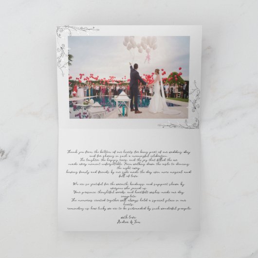 Whimsical Illustrated Modern Handwritten Script Bedankkaart (Binnen)