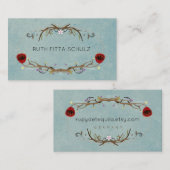 Whimsical Illustration Red Tulips Visitekaartje (Voorkant / Achterkant)