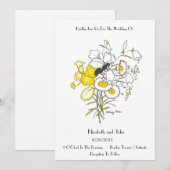 Whimsical  Illustration Wedding Invitation Kaart (Voorkant / Achterkant)