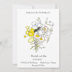 Whimsical Illustration Wedding Invitation Kaart