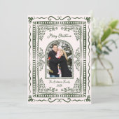 Whimsical Illustrative Christmas Five Photo Feestdagenkaart (Staand voorkant)