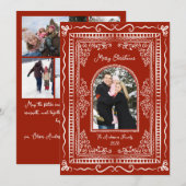 Whimsical Illustrative Christmas Five Photo Feestdagenkaart (Voorkant / Achterkant)