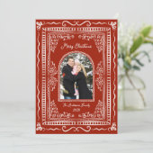 Whimsical Illustrative Christmas Five Photo Feestdagenkaart (Staand voorkant)