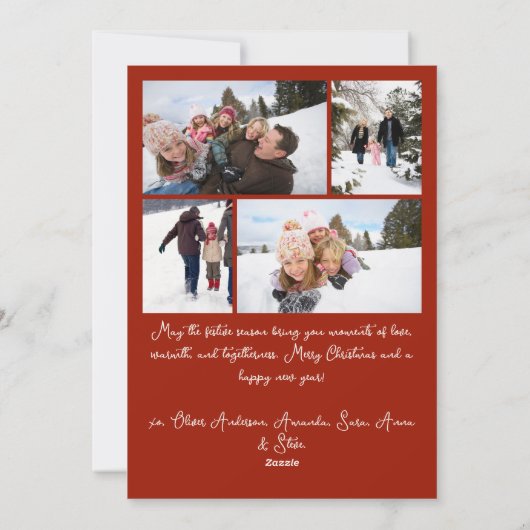 Whimsical Illustrative Christmas Five Photo Feestdagenkaart (Achterkant)