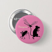 Whimsical "Imagine"-Button met dierenvrienden Ronde Button 5,7 Cm (Voorkant /achterkant)