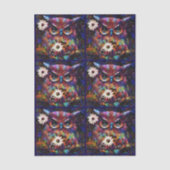 Whimsical Impressionistic Floral Owl Decoupage Tissuepapier (Voorkant)