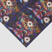 Whimsical Impressionistic Floral Owl Decoupage Tissuepapier (Detail)