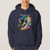 Whimsical Impressionistic Happiness Hummingbird Hoodie (Voorkant)