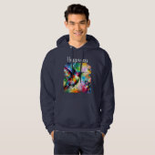 Whimsical Impressionistic Happiness Hummingbird Hoodie (Voorkant volledig)