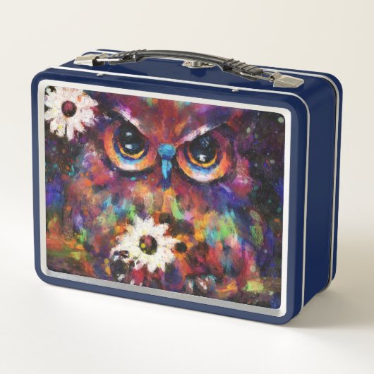 Whimsical Impressionistisch Bloemenuil Schilderij (Achterkant)