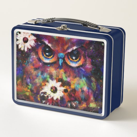 Whimsical Impressionistisch Bloemenuil Schilderij (Voorkant)