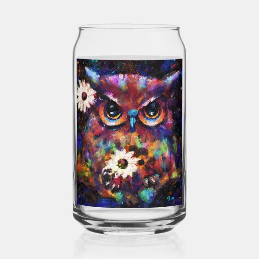 Whimsical Impressionistisch Bloemenuil Schilderij Blikvorm Glas (Voorkant)