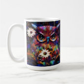 Whimsical Impressionistisch Bloemenuil Schilderij Koffiemok (Links)