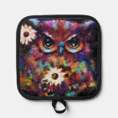 Whimsical Impressionistisch Bloemenuil Schilderij Pannenlap (Voorkant)