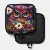 Whimsical Impressionistisch Bloemenuil Schilderij Pannenlap (Voorkant / Achterkant)