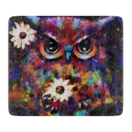 Whimsical Impressionistisch Bloemenuil Schilderij Snijplank