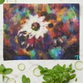 Whimsical Impressionistisch Bloemenuil Schilderij Theedoek (Gevouwen)