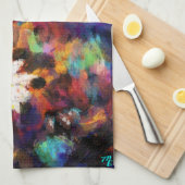 Whimsical Impressionistisch Bloemenuil Schilderij Theedoek (Quarter Fold)