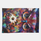 Whimsical Impressionistisch Bloemenuil Schilderij Theedoek (Horizontaal)