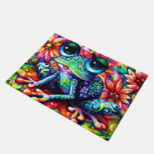 Whimsical Impressionistische Bloemenkikker Groen B Deurmat (Schuin)