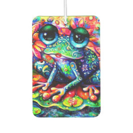 Whimsical Impressionistische Bloemenkikker Groen B Luchtverfrisser