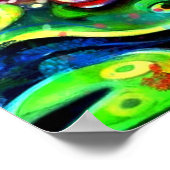 Whimsical Impressionistische Bloemenkikker Groen B Poster (Hoek)
