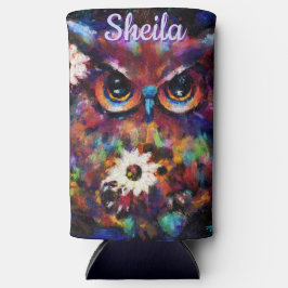 Whimsical Impressionistische Bloemenuil gepersonal Seltzer Blikjeskoeler