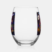 Whimsical Impressionistische Bloemenuil gepersonal Wijnglas Zonder Voet (Links)