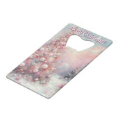 Whimsical Impressionistische Kerstboom Creditkaart Flessenopener (Voorkant Gekanteld)