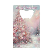 Whimsical Impressionistische Kerstboom Creditkaart Flessenopener (Achterkant)