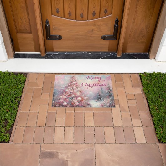 Whimsical Impressionistische Kerstboom Deurmat (Buiten)