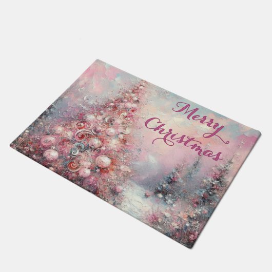 Whimsical Impressionistische Kerstboom Deurmat (Schuin)