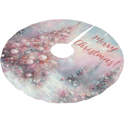 Whimsical Impressionistische Kerstboom Kerstboom Rok (Gekanteld)