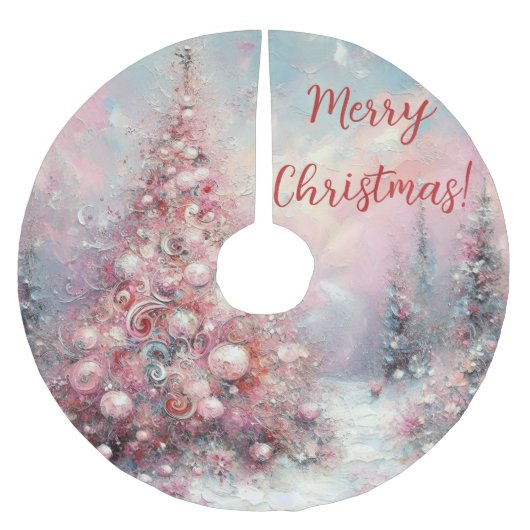 Whimsical Impressionistische Kerstboom Kerstboom Rok (Voorkant)