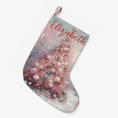 Whimsical Impressionistische Kerstboom Kleine Kerstsok (Voorkant (Hangend))
