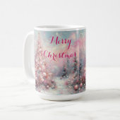 Whimsical Impressionistische Kerstboom Koffiemok (Voorkant links)
