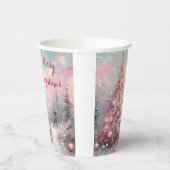 Whimsical Impressionistische Kerstboom Papieren Bekers (Links)