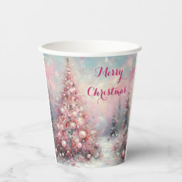 Whimsical Impressionistische Kerstboom Papieren Bekers