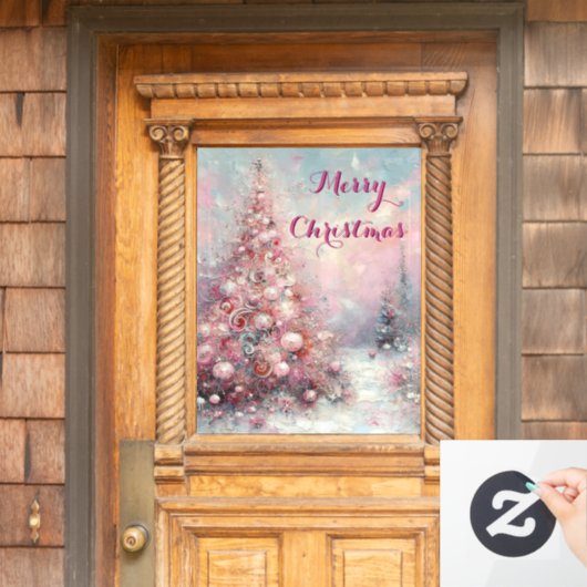 Whimsical Impressionistische Kerstboom Raamsticker (Huis Deur)