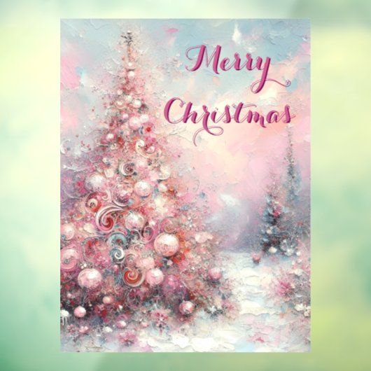 Whimsical Impressionistische Kerstboom Raamsticker (Vel 3)