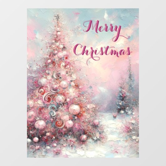 Whimsical Impressionistische Kerstboom Raamsticker (Vel)
